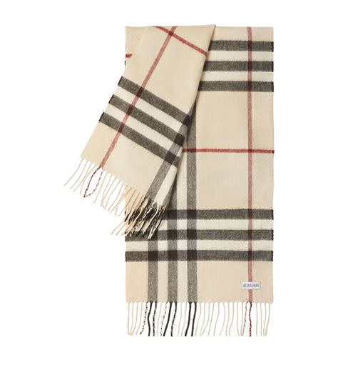 burberry cashmere check scarf ivory|Burberry reversible check cashmere scarf.